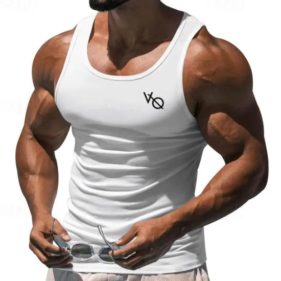 OUKU Men's Tank Top Vest Top Undershirt Sleeveless Shirt Sleeveless Crew Neck Summer Print Fashion Designer Basic Classic Vacation Street Going out Black White Wine Top Tee for Men
