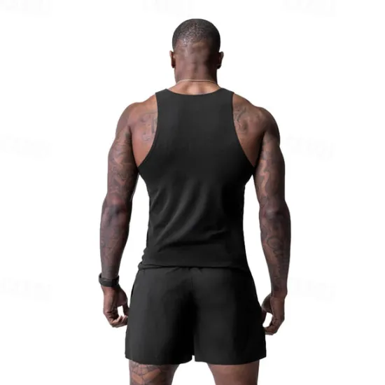 OUKU Men's Tank Top Vest Top Undershirt Sleeveless Shirt Sleeveless Crew Neck Summer Print Fashion Designer Basic Classic Vacation Street Going out Black White Wine Top Tee for Men