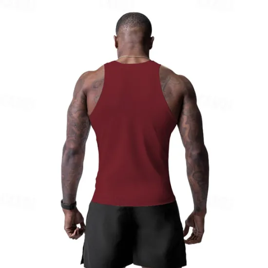 OUKU Men's Tank Top Vest Top Undershirt Sleeveless Shirt Sleeveless Crew Neck Summer Print Fashion Designer Basic Classic Vacation Street Going out Black White Wine Top Tee for Men