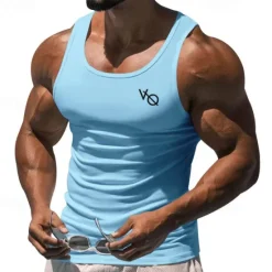 OUKU Men's Tank Top Vest Top Undershirt Sleeveless Shirt Sleeveless Crew Neck Summer Print Fashion Designer Basic Classic Vacation Street Going out Black White Wine Top Tee for Men