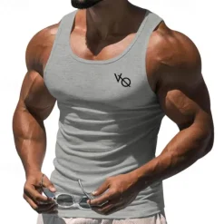 OUKU Men's Tank Top Vest Top Undershirt Sleeveless Shirt Sleeveless Crew Neck Summer Print Fashion Designer Basic Classic Vacation Street Going out Black White Wine Top Tee for Men