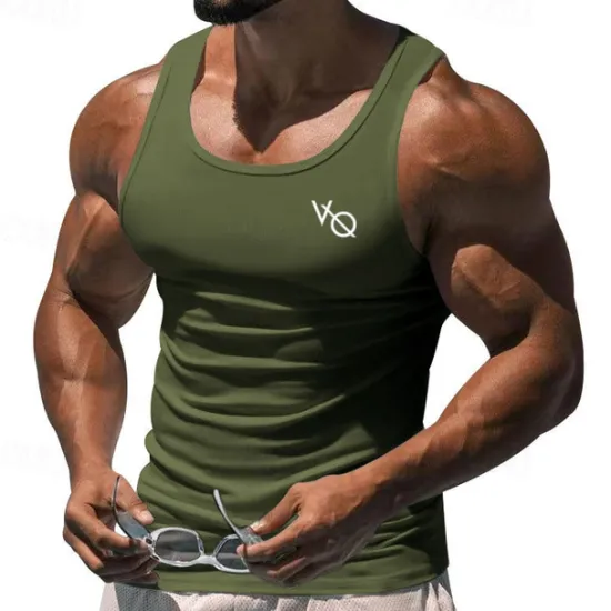 OUKU Men's Tank Top Vest Top Undershirt Sleeveless Shirt Sleeveless Crew Neck Summer Print Fashion Designer Basic Classic Vacation Street Going out Black White Wine Top Tee for Men