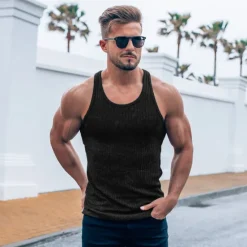 Best OUKU Men's Tank Top Vest Top Undershirt Sleeveless Shirt Sleeveless Crew Neck Summer Plain Sports Fashion Lightweight Vacation Casual Holiday Black White Red Top Tee for Men