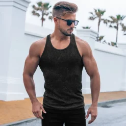 Best OUKU Men's Tank Top Vest Top Undershirt Sleeveless Shirt Sleeveless Crew Neck Summer Plain Sports Fashion Lightweight Vacation Casual Holiday Black White Red Top Tee for Men