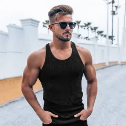 Best OUKU Men's Tank Top Vest Top Undershirt Sleeveless Shirt Sleeveless Crew Neck Summer Plain Sports Fashion Lightweight Vacation Casual Holiday Black White Red Top Tee for Men