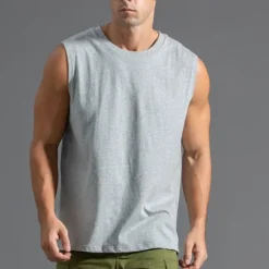 Best OUKU Men's Tank Top Vest Top Undershirt Sleeveless Shirt Sleeveless Crew Neck Summer Plain Fashion Designer Basic Classic Vacation Street Going out Black White Light Green Top Tee for Men