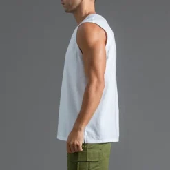 Best OUKU Men's Tank Top Vest Top Undershirt Sleeveless Shirt Sleeveless Crew Neck Summer Plain Fashion Designer Basic Classic Vacation Street Going out Black White Light Green Top Tee for Men