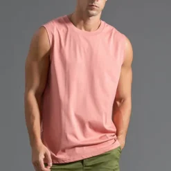 Best OUKU Men's Tank Top Vest Top Undershirt Sleeveless Shirt Sleeveless Crew Neck Summer Plain Fashion Designer Basic Classic Vacation Street Going out Black White Light Green Top Tee for Men