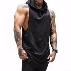 Best OUKU Men's Tank Top Vest Top Undershirt Sleeveless Hoodie Sleeveless Hooded Summer Patchwork Stylish Casual Muscle Vacation Athleisure Going out Black White Red Top Tee for Men