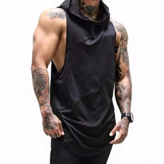 Best OUKU Men's Tank Top Vest Top Undershirt Sleeveless Hoodie Sleeveless Hooded Summer Patchwork Stylish Casual Muscle Vacation Athleisure Going out Black White Red Top Tee for Men