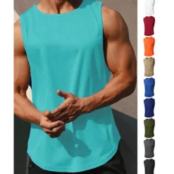 Hot OUKU Men's Tank Top Vest Top Undershirt Sleeveless Shirt Sleeveless Crew Neck Summer Plain Fashion Designer Basic Vacation Street Going out Black White Wine Top Tee for Men