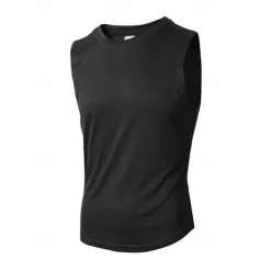 Hot OUKU Men's Tank Top Vest Top Undershirt Sleeveless Shirt Sleeveless Crew Neck Summer Plain Fashion Designer Basic Vacation Street Going out Black White Wine Top Tee for Men