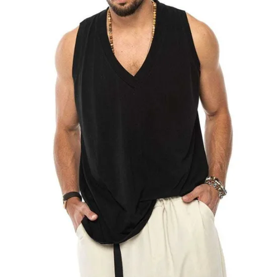 Outlet OUKU Men's Tank Top Vest Top Undershirt Sleeveless Shirt Sleeveless Crew Neck Summer Plain Fashion Designer Muscle Outdoor Going out Gym Black White Blue Top Tee for Men