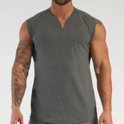 Online OUKU Men's Tank Top Vest Top Undershirt Sleeveless V Neck Summer Plain Fashion Muscle Workout Vacation Sport Daily Black White Wine Top Tee for Men