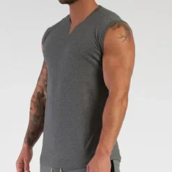 Online OUKU Men's Tank Top Vest Top Undershirt Sleeveless V Neck Summer Plain Fashion Muscle Workout Vacation Sport Daily Black White Wine Top Tee for Men