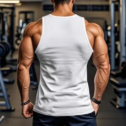 Best OUKU Men's Tank Top Vest Top Undershirt Sleeveless Shirt Sleeveless Crew Neck Summer Plain Fashion Designer Basic Classic Vacation Street Going out Black White Top Tee for Men