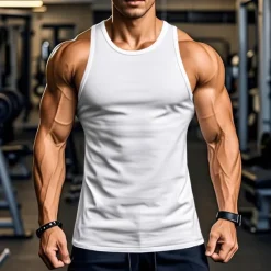 Best OUKU Men's Tank Top Vest Top Undershirt Sleeveless Shirt Sleeveless Crew Neck Summer Plain Fashion Designer Basic Classic Vacation Street Going out Black White Top Tee for Men