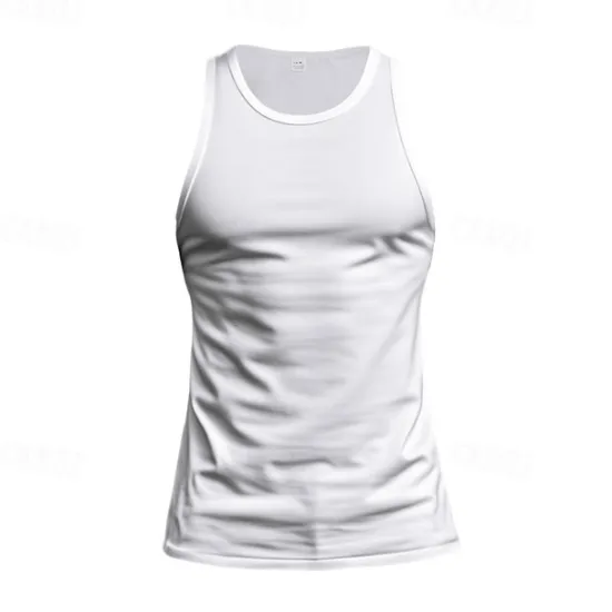 Best OUKU Men's Tank Top Vest Top Undershirt Sleeveless Shirt Sleeveless Crew Neck Summer Plain Fashion Designer Basic Classic Vacation Street Going out Black White Top Tee for Men