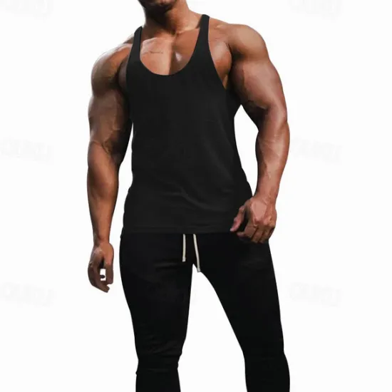 OUKU Men's Tank Top Vest Top Undershirt Sleeveless Shirt Sleeveless Crew Neck Spring & Summer Plain Fashion Designer Basic Vacation Street Going out Black White Red Top Tee for Men