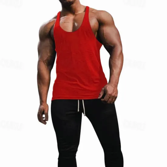 OUKU Men's Tank Top Vest Top Undershirt Sleeveless Shirt Sleeveless Crew Neck Spring & Summer Plain Fashion Designer Basic Vacation Street Going out Black White Red Top Tee for Men