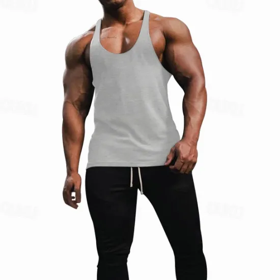 OUKU Men's Tank Top Vest Top Undershirt Sleeveless Shirt Sleeveless Crew Neck Spring & Summer Plain Fashion Designer Basic Vacation Street Going out Black White Red Top Tee for Men