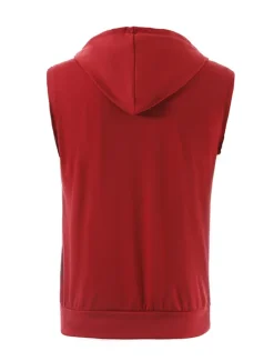 Sale OUKU Men's Tank Top Vest Top Undershirt Sleeveless Hooded Summer Plain Fashion Classic Casual Zipper Pocket Vacation Sport Daily Black Wine Light Grey Top Tee for Men