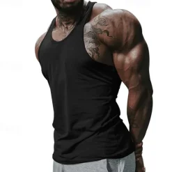 Sale OUKU Men's Tank Top Vest Top Undershirt Sleeveless Shirt Sleeveless Crewneck Summer Plain Fashion Designer Vacation Street Going out Black White Wine Top Tee for Men