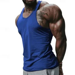 Sale OUKU Men's Tank Top Vest Top Undershirt Sleeveless Shirt Sleeveless Crewneck Summer Plain Fashion Designer Vacation Street Going out Black White Wine Top Tee for Men