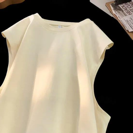 Online OUKU Men's Tank Top Vest Top Undershirt Sleeveless Shirt Sleeveless Crew Neck Summer Plain Fashion Designer Basic Classic Vacation Street Going out Black White Pink Top Tee for Men