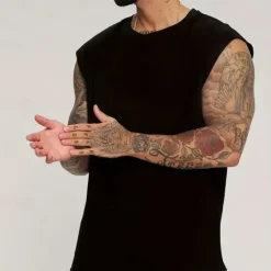 Online OUKU Men's Tank Top Vest Top Undershirt Sleeveless Shirt Sleeveless Crew Neck Summer Plain Fashion Designer Basic Classic Vacation Street Going out Black White Pink Top Tee for Men