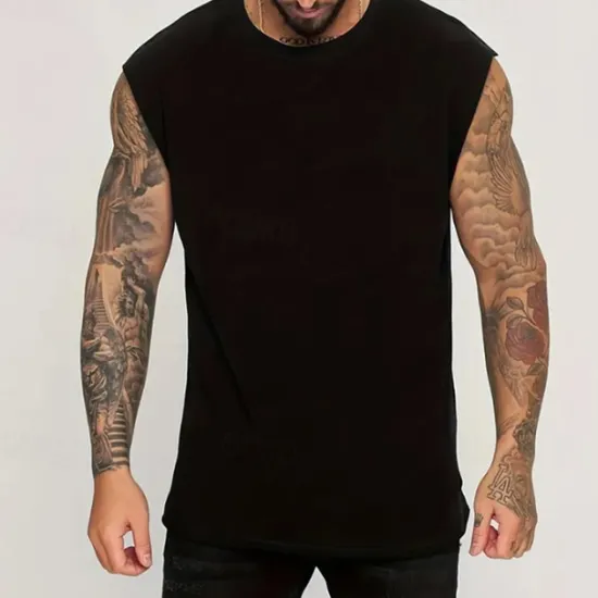 Online OUKU Men's Tank Top Vest Top Undershirt Sleeveless Shirt Sleeveless Crew Neck Summer Plain Fashion Designer Basic Classic Vacation Street Going out Black White Pink Top Tee for Men