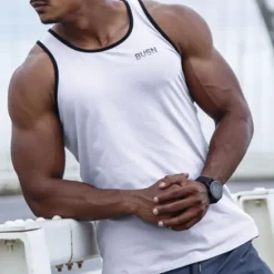 Best OUKU Men's Tank Top Vest Top Undershirt Graphic Tee Sleeveless Crew Neck Summer Graphic Letter Fashion Streetwear Muscle Print Sports & Outdoor Athleisure Gym Black White Green Top Tee for Men
