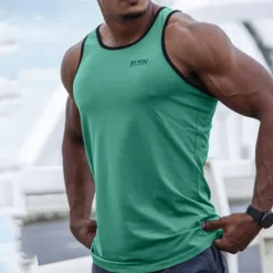 Best OUKU Men's Tank Top Vest Top Undershirt Graphic Tee Sleeveless Crew Neck Summer Graphic Letter Fashion Streetwear Muscle Print Sports & Outdoor Athleisure Gym Black White Green Top Tee for Men