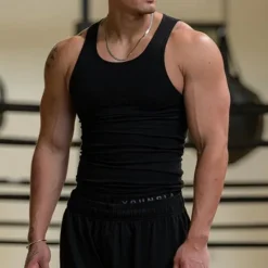 New OUKU Men's Tank Top Vest Top Undershirt Sleeveless Shirt Sleeveless Crew Neck Summer Plain Fashion Designer Basic Quick Dry Vacation Street Going out Light Yellow Black White Top Tee for Men
