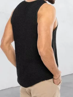 Sale OUKU Men's Tank Top Vest Top Undershirt Sleeveless Shirt Sleeveless Crew Neck Summer Solid Color Sports Fashion Lightweight Vacation Casual Daily Black White Brown Top Tee for Men