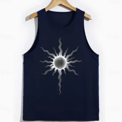 Sale OUKU Men's Tank Top Vest Top Undershirt Short Sleeve Crew Neck Spring & Summer Graphic Coconut Tree Fashion Hawaiian Casual Print Street Daily Beach Top Tee for Men White