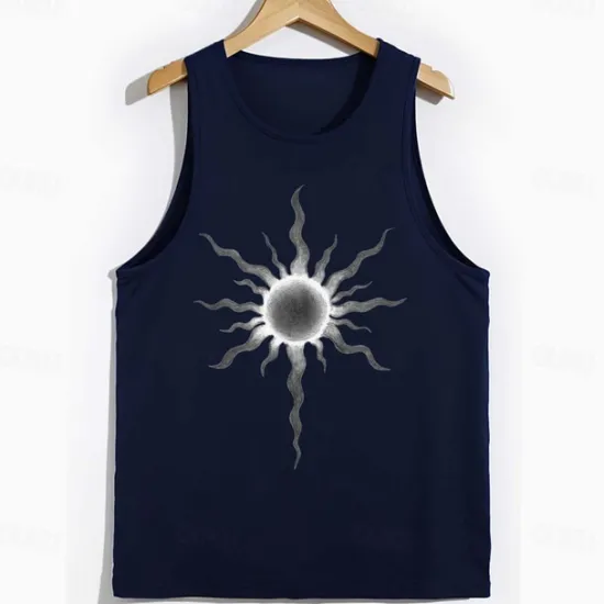 Sale OUKU Men's Tank Top Vest Top Undershirt Short Sleeve Crew Neck Spring & Summer Graphic Coconut Tree Fashion Hawaiian Casual Print Street Daily Beach Top Tee for Men White