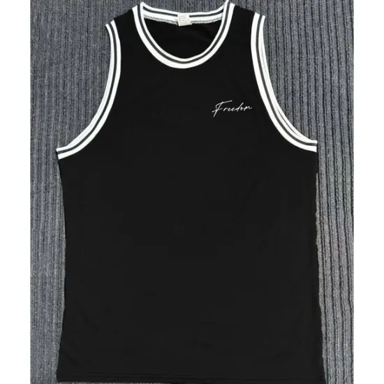 Online OUKU Men's Tank Top Vest Top Undershirt Sleeveless Shirt Sleeveless Crew Neck Summer Stripes Fashion Designer Basic Print Vacation Street Going out Black White Wine Top Tee for Men