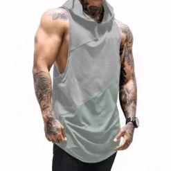Sale OUKU Men's Tank Top Vest Top Undershirt Sleeveless Shirt Sleeveless Hooded Summer Plain Sports Fashion Lightweight Vacation Casual Holiday Black White Army Green Top Tee for Men
