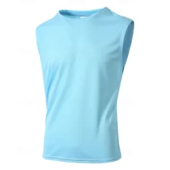 OUKU Men's Tank Top Vest Top Undershirt Sleeveless Shirt Sleeveless Crew Neck Summer Plain Fashion Designer Basic Vacation Street Going out Black White Wine Top Tee for Men
