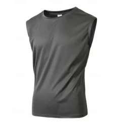 OUKU Men's Tank Top Vest Top Undershirt Sleeveless Shirt Sleeveless Crew Neck Summer Plain Fashion Designer Basic Vacation Street Going out Black White Wine Top Tee for Men