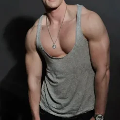 Best OUKU Men's Tank Top Vest Top Undershirt Sleeveless Shirt Solid Color U Neck Street Daily Sleeveless Clothing Apparel Simple Casual Comfortable