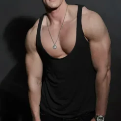 Best OUKU Men's Tank Top Vest Top Undershirt Sleeveless Shirt Solid Color U Neck Street Daily Sleeveless Clothing Apparel Simple Casual Comfortable