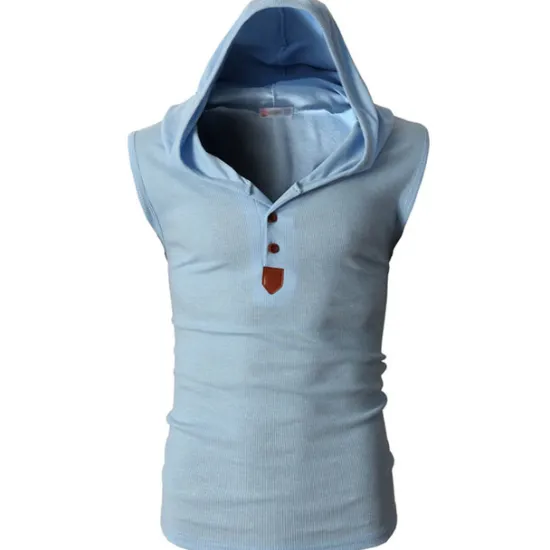 Sale OUKU Men's Tank Top Vest Top Undershirt Sleeveless Shirt Sleeveless Hooded Summer Plain Fashion Designer Muscle Buttons Outdoor Going out Gym Black White Red Top Tee for Men