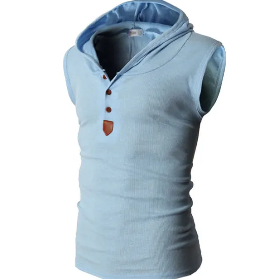 Sale OUKU Men's Tank Top Vest Top Undershirt Sleeveless Shirt Sleeveless Hooded Summer Plain Fashion Designer Muscle Buttons Outdoor Going out Gym Black White Red Top Tee for Men