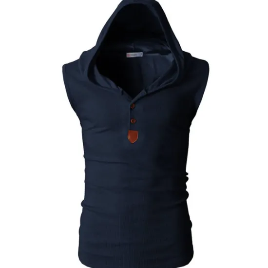 Sale OUKU Men's Tank Top Vest Top Undershirt Sleeveless Shirt Sleeveless Hooded Summer Plain Fashion Designer Muscle Buttons Outdoor Going out Gym Black White Red Top Tee for Men
