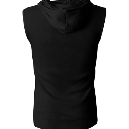 Sale OUKU Men's Tank Top Vest Top Undershirt Sleeveless Shirt Sleeveless Hooded Summer Plain Fashion Designer Muscle Buttons Outdoor Going out Gym Black White Red Top Tee for Men