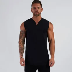 Hot OUKU Men's Tank Top Vest Top Undershirt Sleeveless Shirt Sleeveless V Neck Summer Plain Sports Fashion Lightweight Vacation Casual Holiday Black White Army Green Top Tee for Men