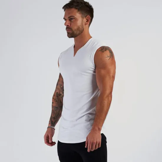 Hot OUKU Men's Tank Top Vest Top Undershirt Sleeveless Shirt Sleeveless V Neck Summer Plain Sports Fashion Lightweight Vacation Casual Holiday Black White Army Green Top Tee for Men