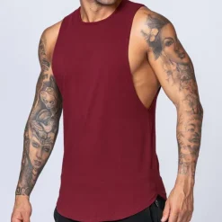 Clearance OUKU Men's Tank Top Vest Top Undershirt Sleeveless Crew Neck Summer Plain Stylish Classic Muscle Vacation Sport Daily Black White Wine Top Tee for Men
